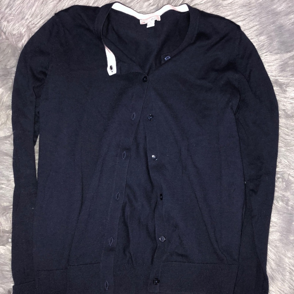 Navy blue cardigan button up